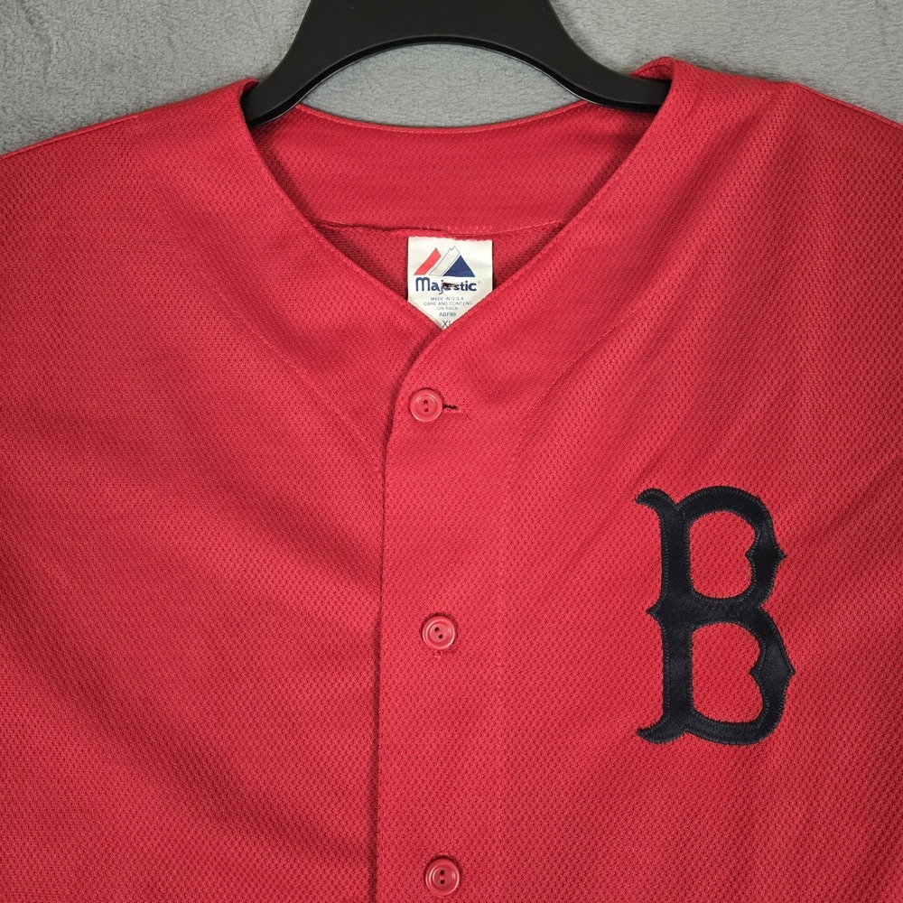 VTG Majestic Boston Red Sox Jersey Mens XL USA Made Stitched Logo Red MLB 90s - Picture 4 of 8